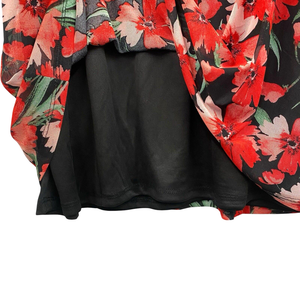A Love Story Women 2X Floral Babydoll Blouse Lightweight Short Sleeve Lined Boho - Picture 3 of 10